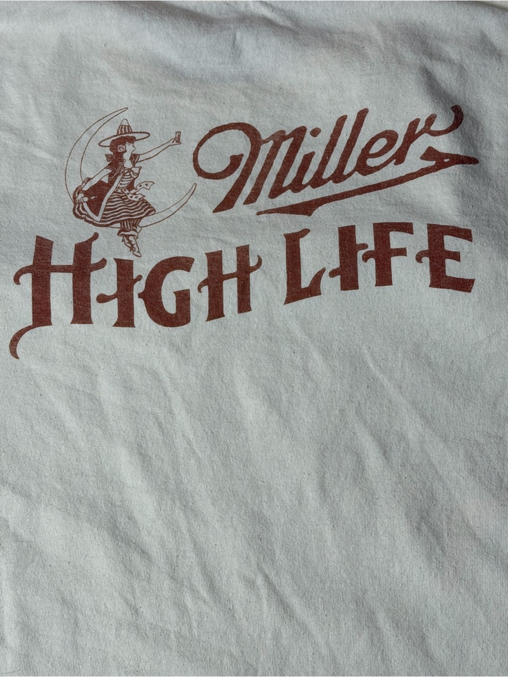 Miller High Life Beer Graphic Long Sleeve T Shirt Girl in the Moon Witch Cool XL